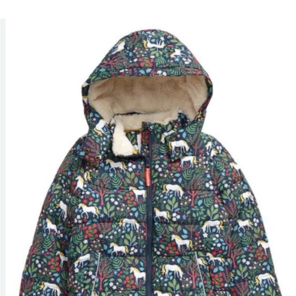 Biden Kids Unicorn Patterned Puffer Winter Jacket
